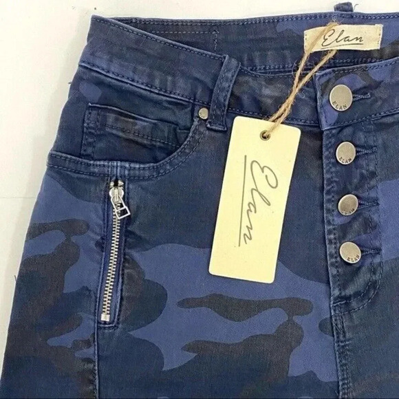 Elan Skinny Jeans Pants Camo Jayme Button Fly  Blue High Rise Women's Size S NEW - Picture 7 of 11